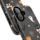 Spooky Halloween Phone Case, Tough Cases for Halloween Lovers, Cat & Ghost Design, Creative Phone Accessories
