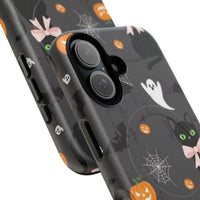 Spooky Halloween Phone Case, Tough Cases for Halloween Lovers, Cat & Ghost Design, Creative Phone Accessories