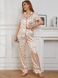 Contrast Piping Pocketed Top and Pants Lounge Set