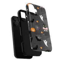 Spooky Halloween Phone Case, Tough Cases for Halloween Lovers, Cat & Ghost Design, Creative Phone Accessories