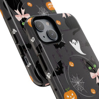 Spooky Halloween Phone Case, Tough Cases for Halloween Lovers, Cat & Ghost Design, Creative Phone Accessories