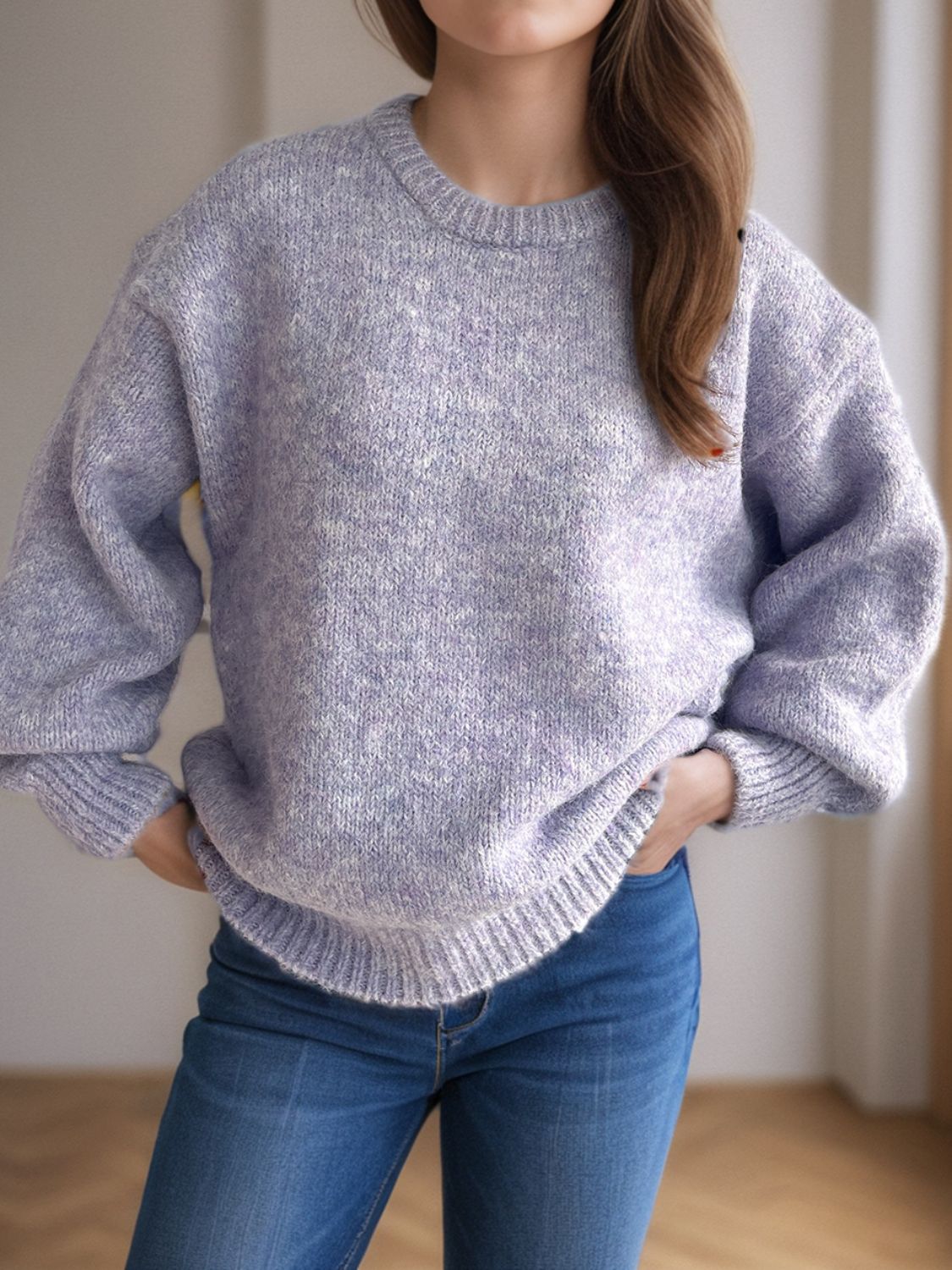 Round Neck Long Sleeve Sweater