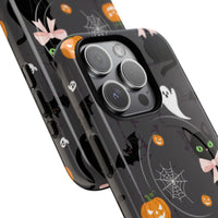 Spooky Halloween Phone Case, Tough Cases for Halloween Lovers, Cat & Ghost Design, Creative Phone Accessories