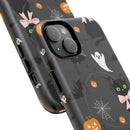 Spooky Halloween Phone Case, Tough Cases for Halloween Lovers, Cat & Ghost Design, Creative Phone Accessories