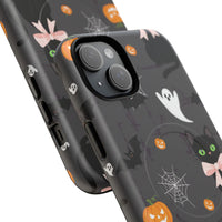 Spooky Halloween Phone Case, Tough Cases for Halloween Lovers, Cat & Ghost Design, Creative Phone Accessories