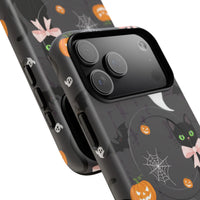Spooky Halloween Phone Case, Tough Cases for Halloween Lovers, Cat & Ghost Design, Creative Phone Accessories