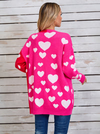 Angel Wings Heart Open Front Long Sleeve Cardigan