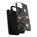 Spooky Halloween Phone Case, Tough Cases for Halloween Lovers, Cat & Ghost Design, Creative Phone Accessories