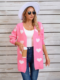 Angel Wings Heart Open Front Long Sleeve Cardigan