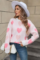 Angel Wings Heart Round Neck Long Sleeve Sweater