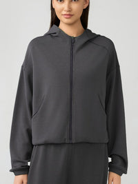 Millennia Zip Up Dropped Shouder Active Hoodie