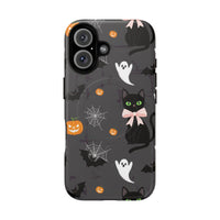 Spooky Halloween Phone Case, Tough Cases for Halloween Lovers, Cat & Ghost Design, Creative Phone Accessories