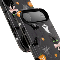 Spooky Halloween Phone Case, Tough Cases for Halloween Lovers, Cat & Ghost Design, Creative Phone Accessories