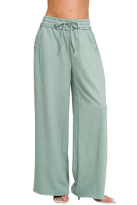 Zenana French Terry Wide Leg Sweatpants