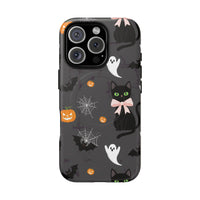 Spooky Halloween Phone Case, Tough Cases for Halloween Lovers, Cat & Ghost Design, Creative Phone Accessories