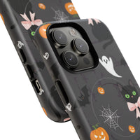 Spooky Halloween Phone Case, Tough Cases for Halloween Lovers, Cat & Ghost Design, Creative Phone Accessories