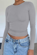 Round Neck Long-Sleeve Top