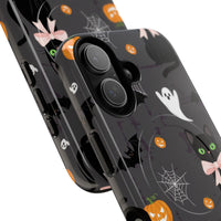 Spooky Halloween Phone Case, Tough Cases for Halloween Lovers, Cat & Ghost Design, Creative Phone Accessories