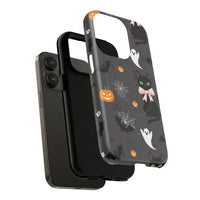 Spooky Halloween Phone Case, Tough Cases for Halloween Lovers, Cat & Ghost Design, Creative Phone Accessories