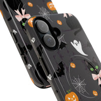 Spooky Halloween Phone Case, Tough Cases for Halloween Lovers, Cat & Ghost Design, Creative Phone Accessories