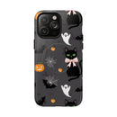 Spooky Halloween Phone Case, Tough Cases for Halloween Lovers, Cat & Ghost Design, Creative Phone Accessories