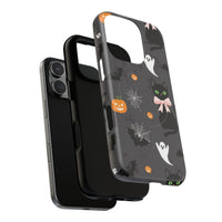 Spooky Halloween Phone Case, Tough Cases for Halloween Lovers, Cat & Ghost Design, Creative Phone Accessories