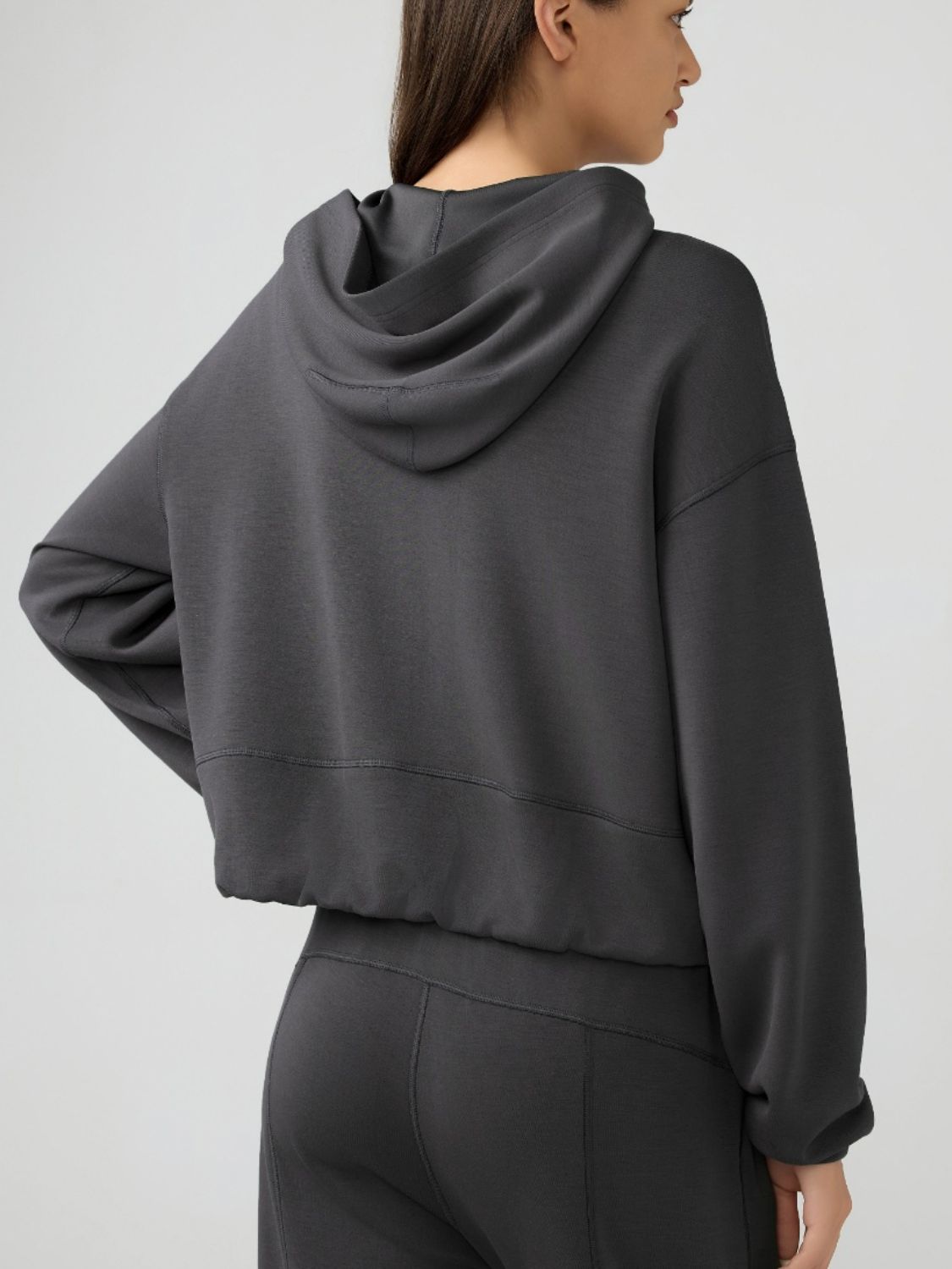 Millennia Zip Up Dropped Shouder Active Hoodie