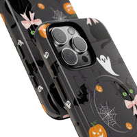 Spooky Halloween Phone Case, Tough Cases for Halloween Lovers, Cat & Ghost Design, Creative Phone Accessories