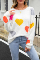 Angel Wings Heart Pattern Round Neck Long Sleeve Sweater