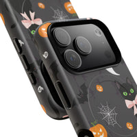 Spooky Halloween Phone Case, Tough Cases for Halloween Lovers, Cat & Ghost Design, Creative Phone Accessories