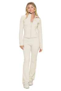 Premium Yoga Jacket W/jumpsuit Set