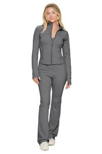 Premium Yoga Jacket W/jumpsuit Set