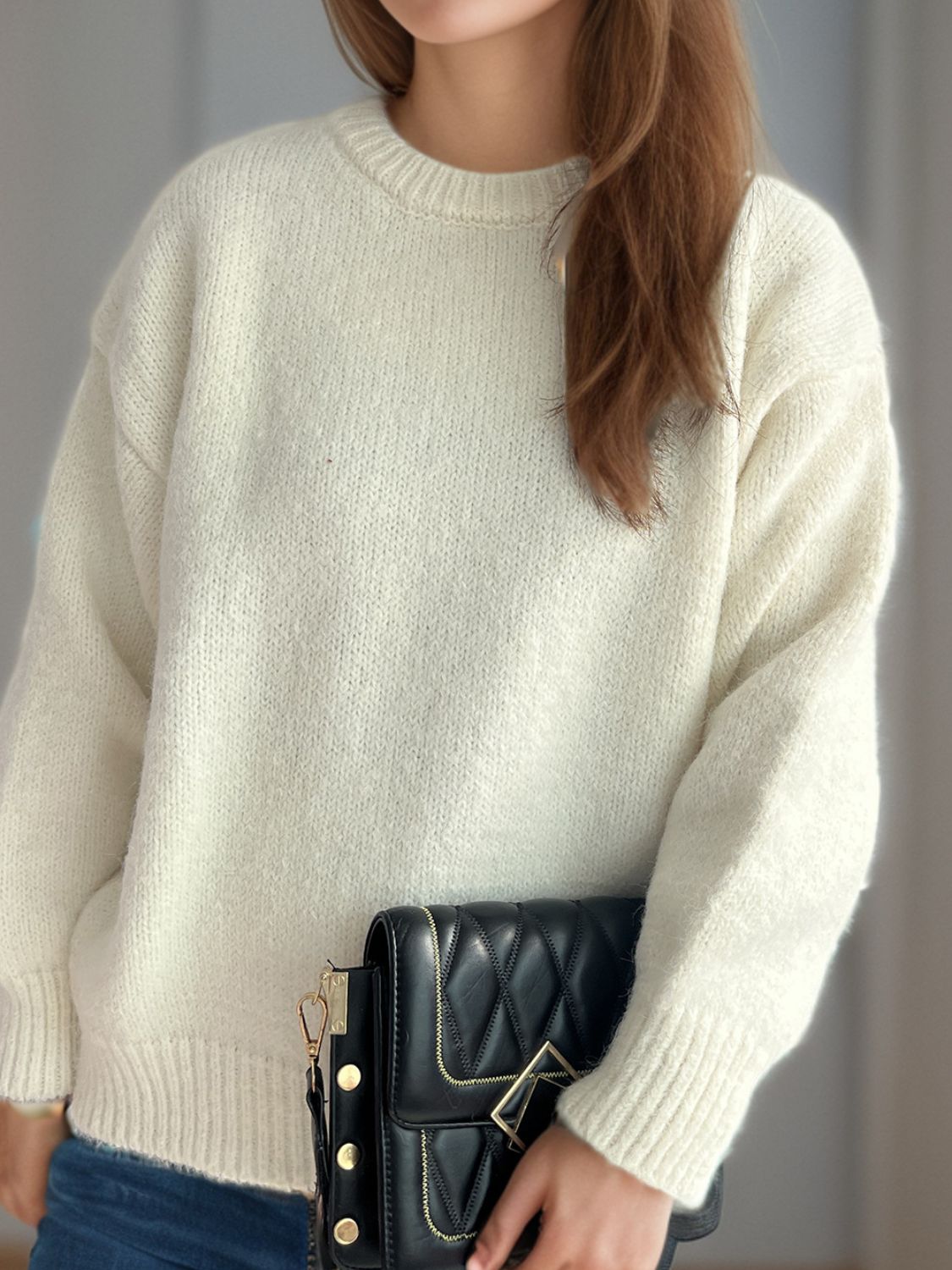 Round Neck Long Sleeve Sweater