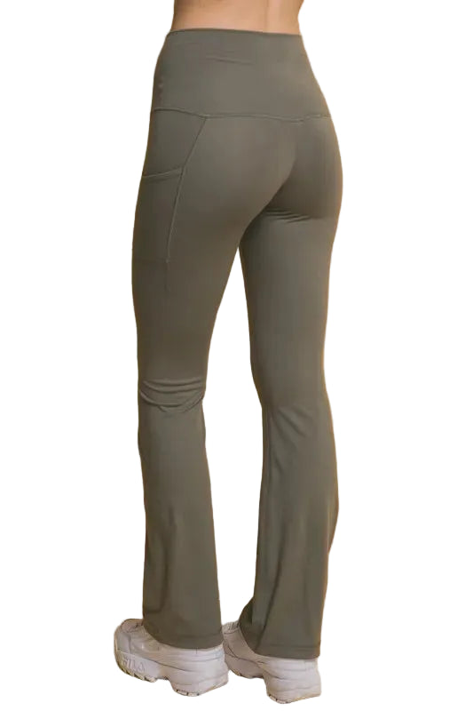Love Tree High Waist Flare Active Leggings with Side Pockets