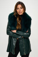 Faux Leather & Fur Long Coat Pre-Sale Exclusive