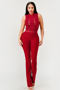 Crimson Lace Jumpsuit Pre Sale Exclusive